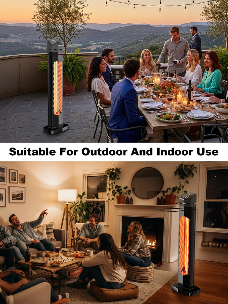 37" Outdoor Heaters , Electric Patio Heater with Remote, 12H Timer, IPX5 Waterproof, Tip-Over & Overheat Protection
