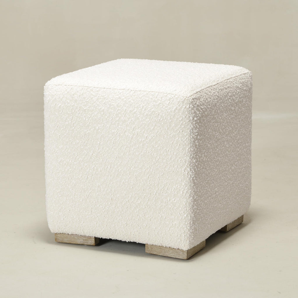 18.5" Wide Modern Square Boucle Ottoman
