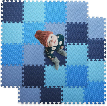 16 Tiles Foam Play Mat, Soft & Safe EVA Foam Mats for Floor, Square Play Mat, Kids Foam Puzzle Floor Mat, 47x47 Play