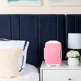 Mini Fridge for Bedroom - Car, Office Desk & Dorm Room - Portable 4L/6 Can Electric Plug In Cooler & Warmer for Food