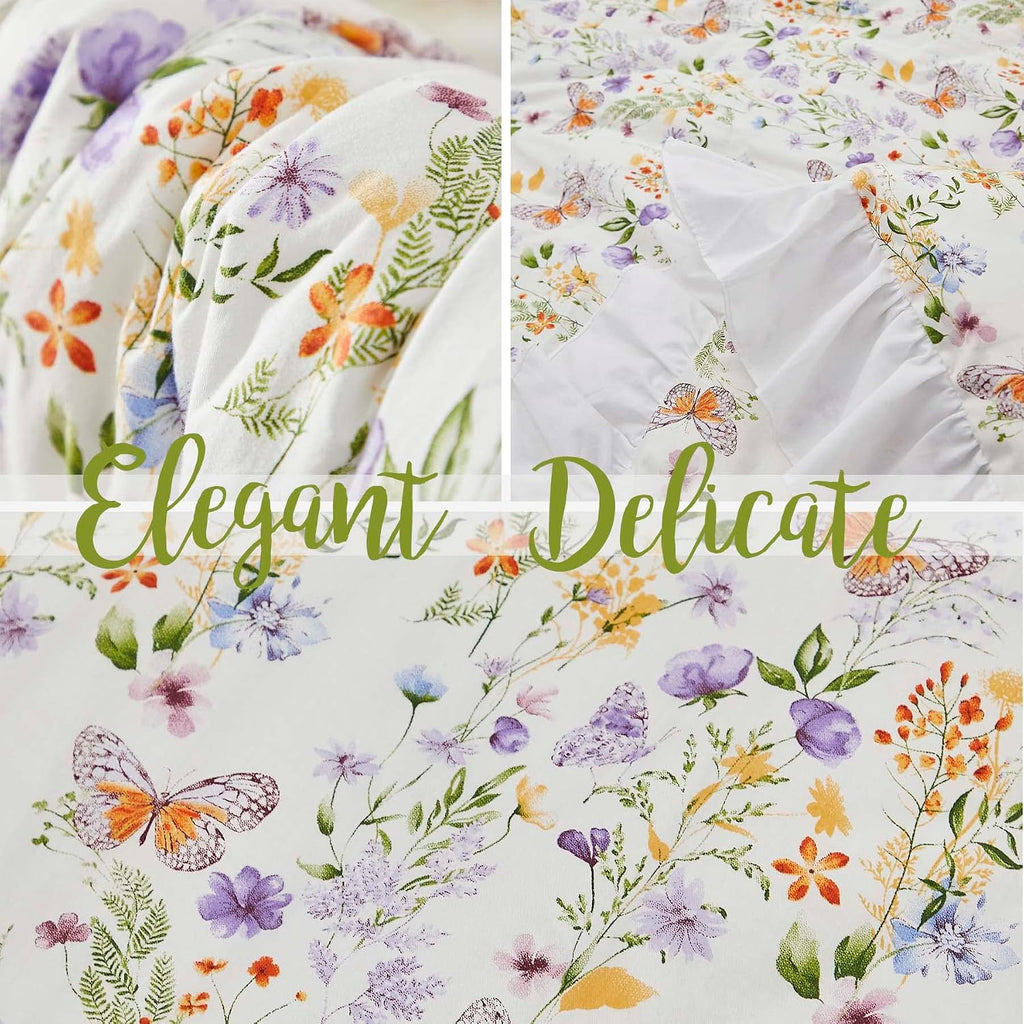 Wildflower Butterfly Crib Bedding Sets for Girls Nursery Set Piece Farmhouse Quilt Comforter Set, Baby or Toddler