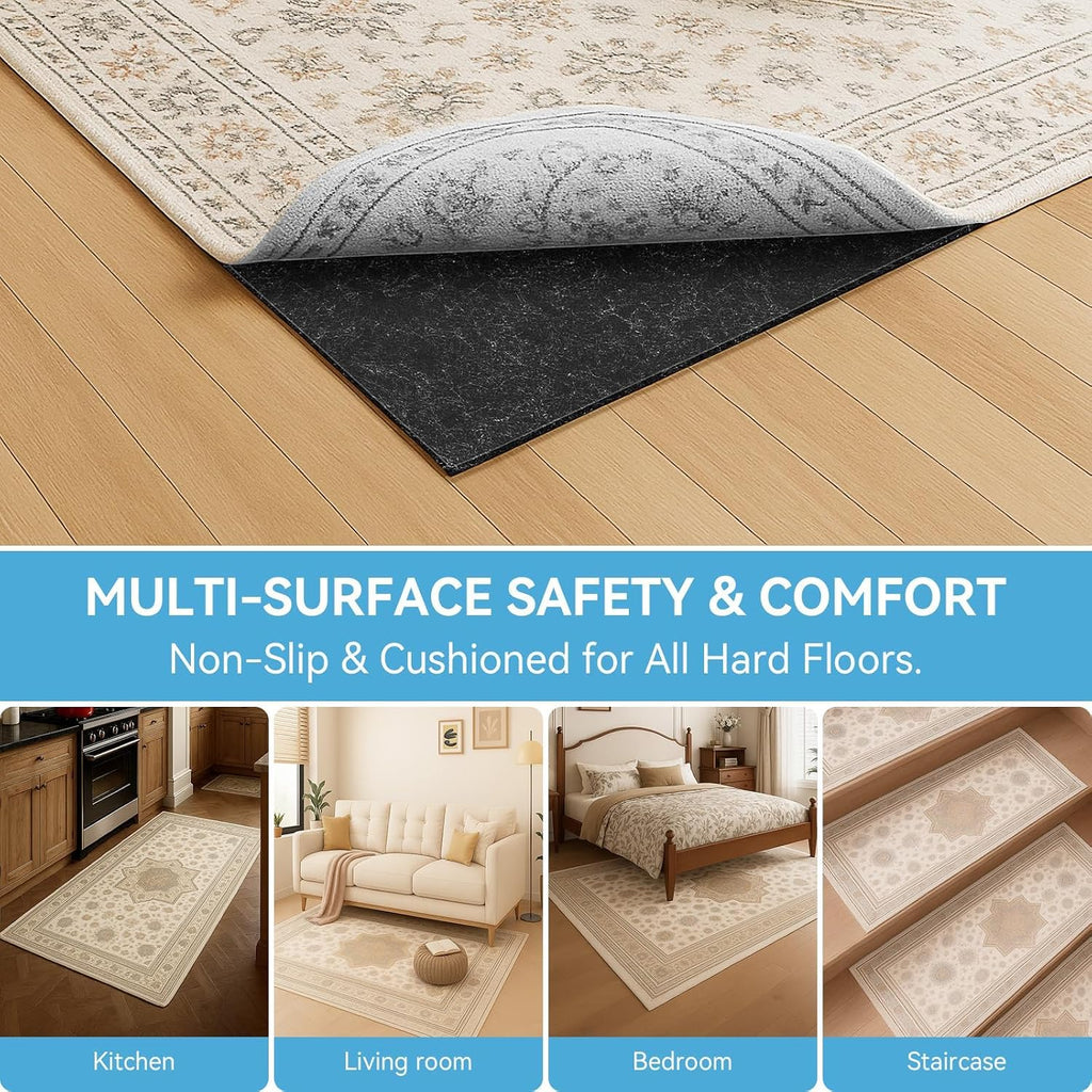 8x10 FT Non Slip Rug Pad,100% Waterproof Felt Rug Pad,1/8" Thick