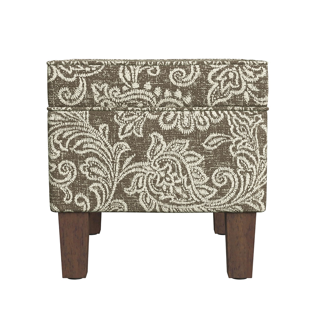 22" Dinah Collection Storage Ottoman - Brown Jacobean Print