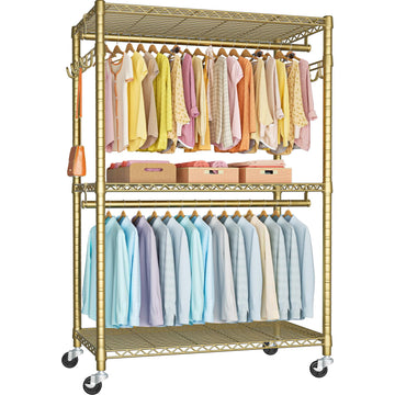 P1 Plus Rolling Clothes Rack, 22mm Diameter Heavy Duty Garment Rack