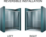 Showers 46.5 in.- 48 in. W x 72 in. H, Semi-Frameless 2 Bypass Sliding Shower Doors