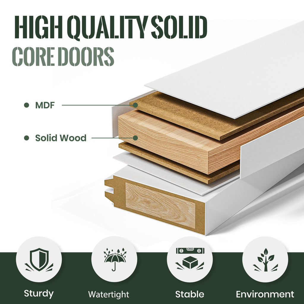 28" x 80" Interior Slab Door, Frosted Glass Pantry Door