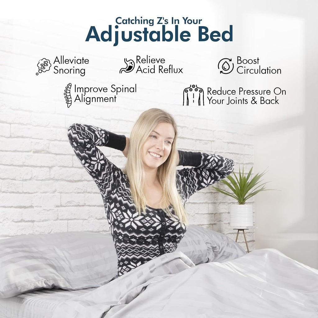 SF Queen Adjustable Bed Frame - Smart Frame with Wireless Remote for Head & Foot Incline - Electric Massage - 3