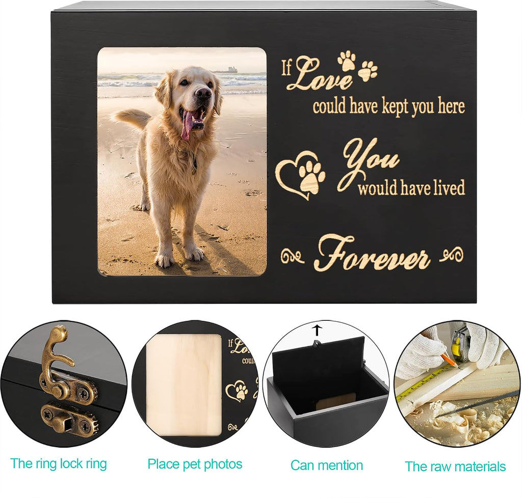 Pet Memorial Urns for Dogs or Cats Ashes with Photo Frame