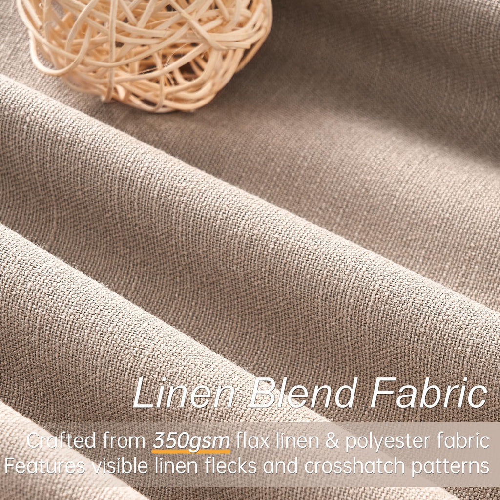 72 Inch Blackout Curtains Heat Blocking Linen Blended Energy Efficient Insulated Boho Farmhouse Cabin Closet Natural