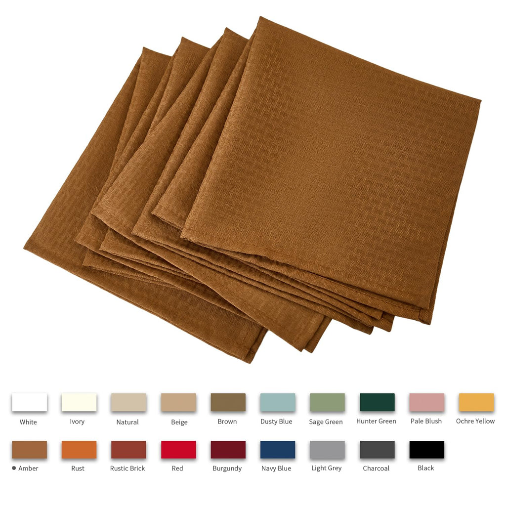 Fall Cloth Napkins 20 x 20 Inch Weaved Texture Design Soft Comfortable Luxury Serviette for Harvest Thanksgiving