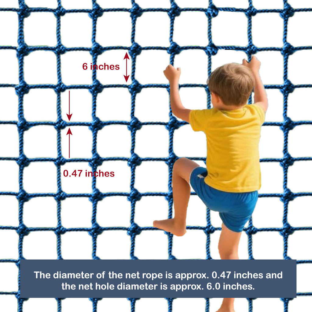 Upgraded Kids' Polyester Climbing Net, 8 Sizes, Heavy-Duty & Exquisite, Ideal for Indoor/Outdoor Playscapes