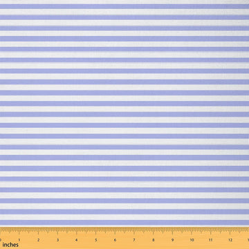 Blue White Lines Fabric by The Yard Geometric Patchwork Stripes Decor Fabrics for Sewing Lovers Blue Striped Simple