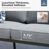 4 Pieces Patio Conversation Sets(5 Seat),Outdoor Metal Furniture Sofas with 1 Loveseat(3 Seat)