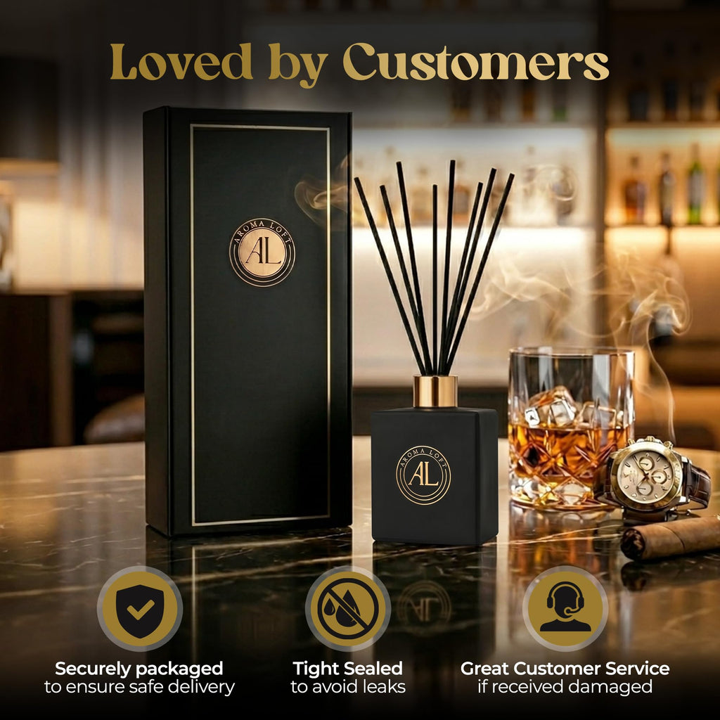 Black Reed Diffusers | Premium Fragrance Diffuser | Reed Diffuser Sticks in Oil Set with Sunlit Scent | Smell Good