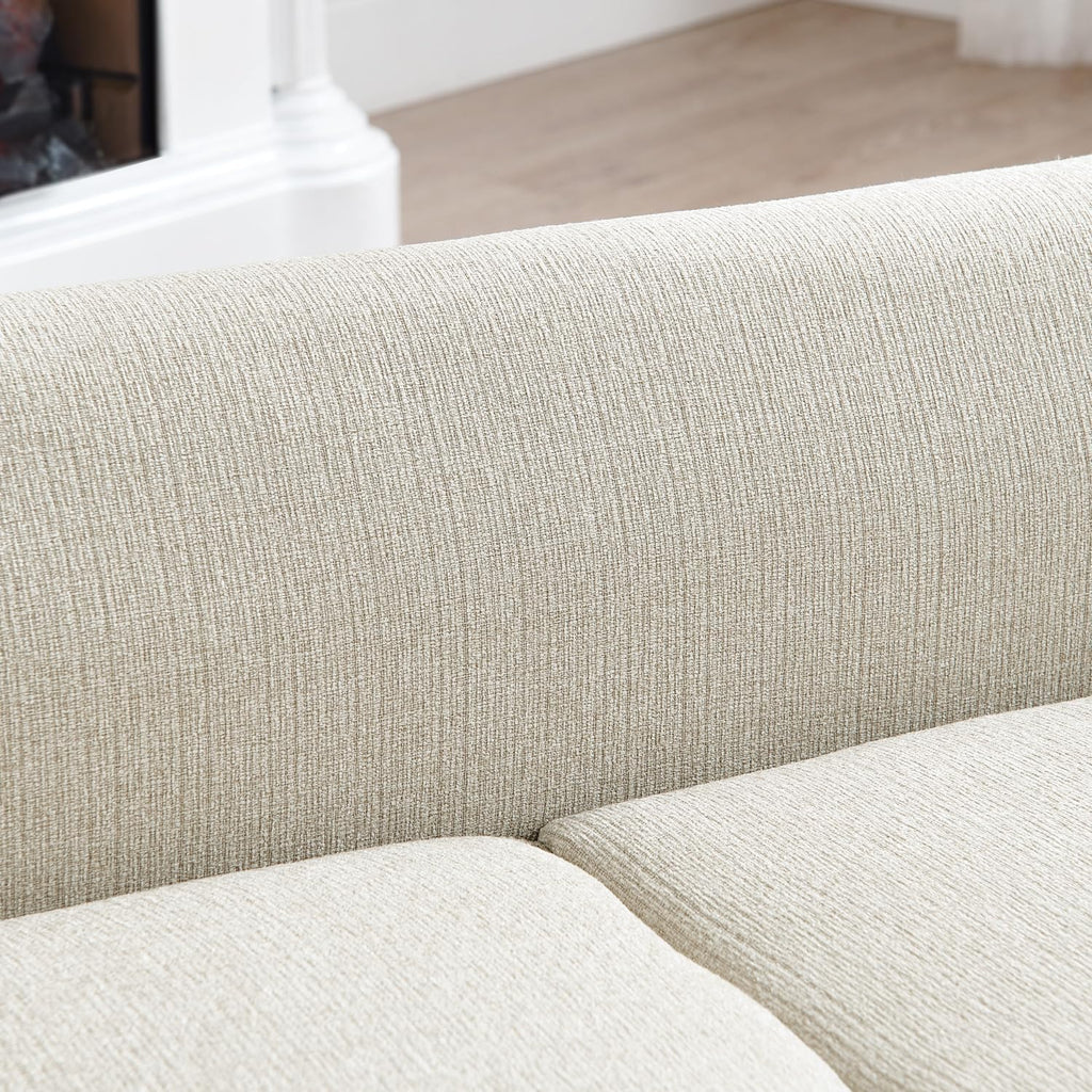 Dog Couch Bed, Comfy Linen Fabric Pet Sofa with Backrest and Armrests, Elevated Dog Couches with Wooden Legs