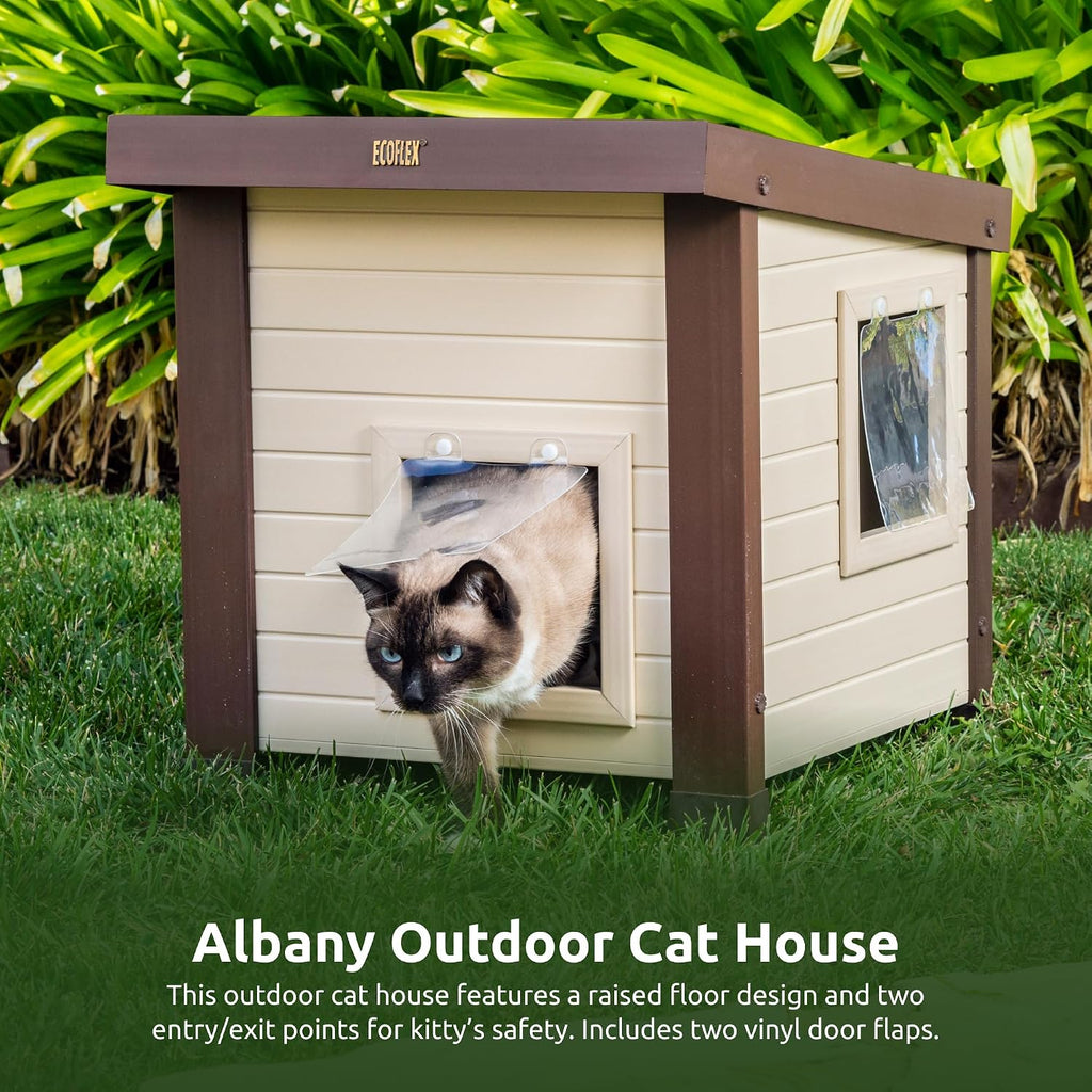 Albany Outdoor Cat House, Maple/Brown