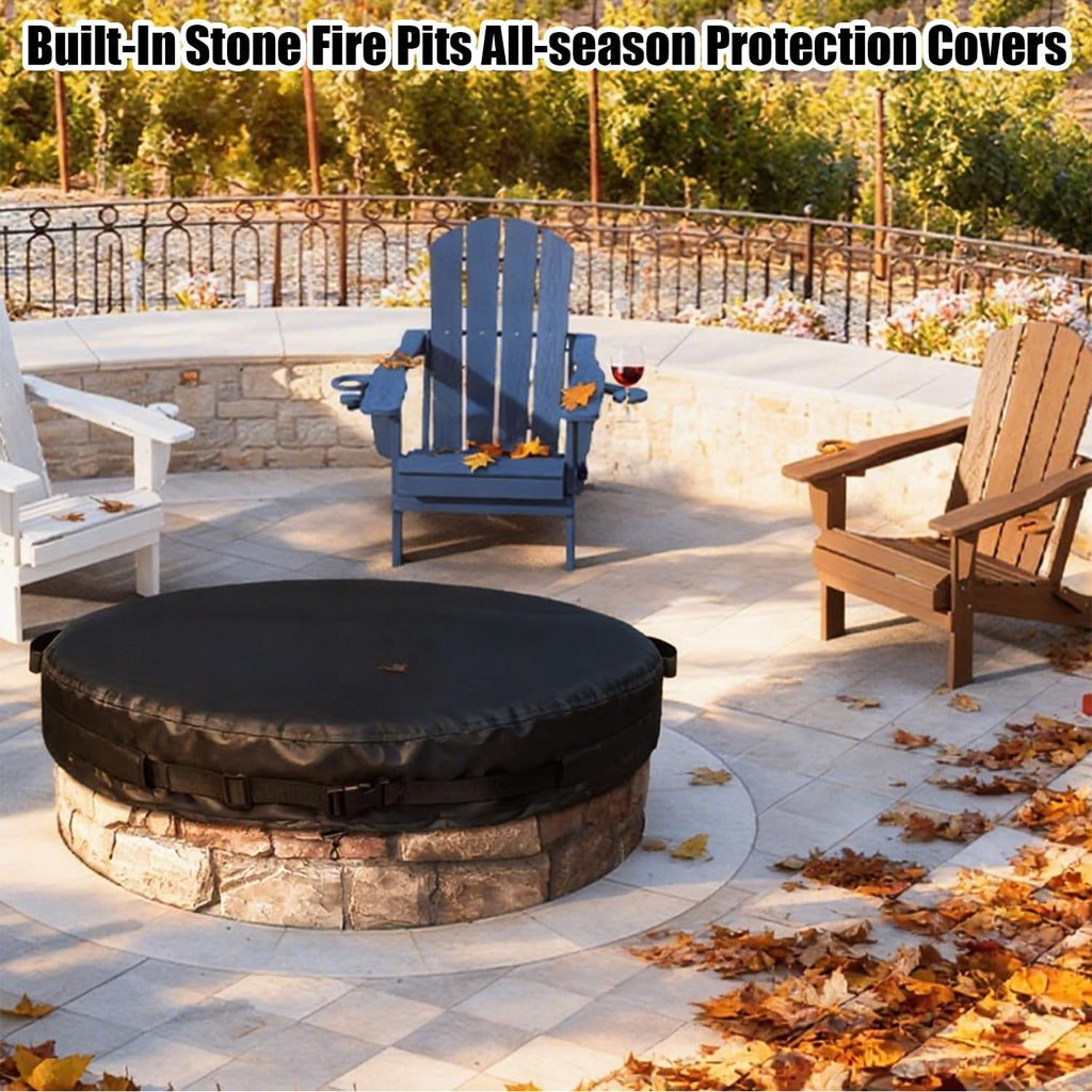 Round Fire Pit Cover for In-Ground Fire Pit 70-74 Inch