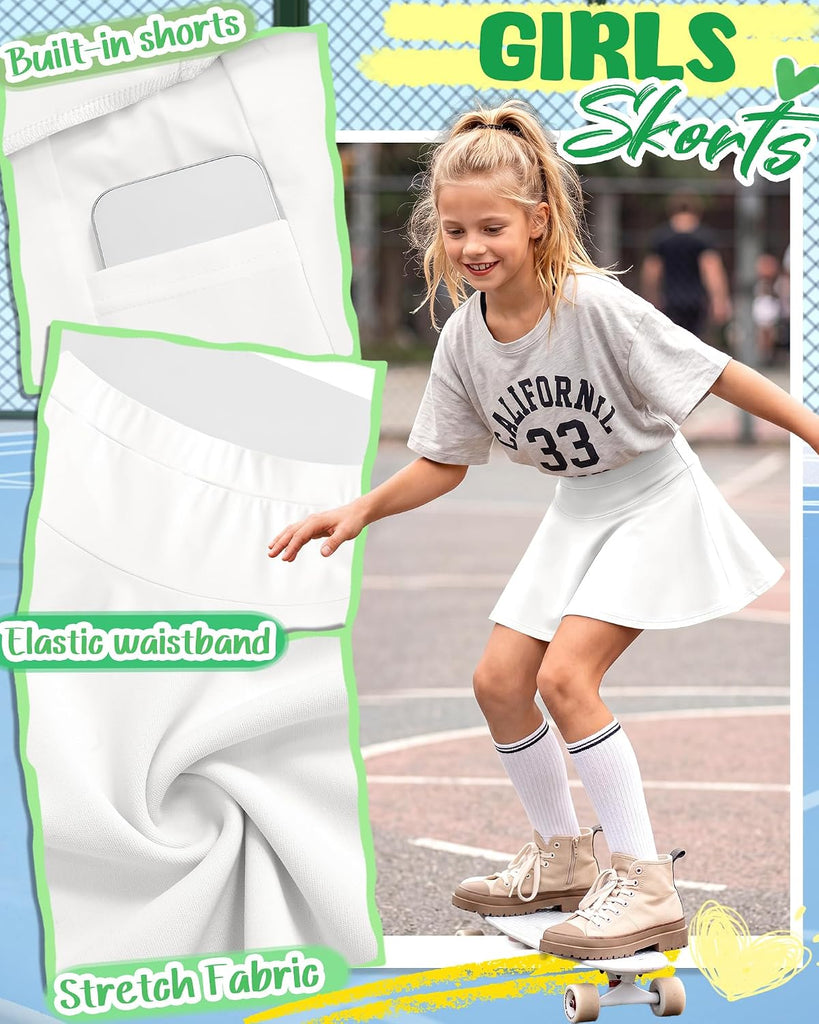 Girls Athletic Skirts with Pocket