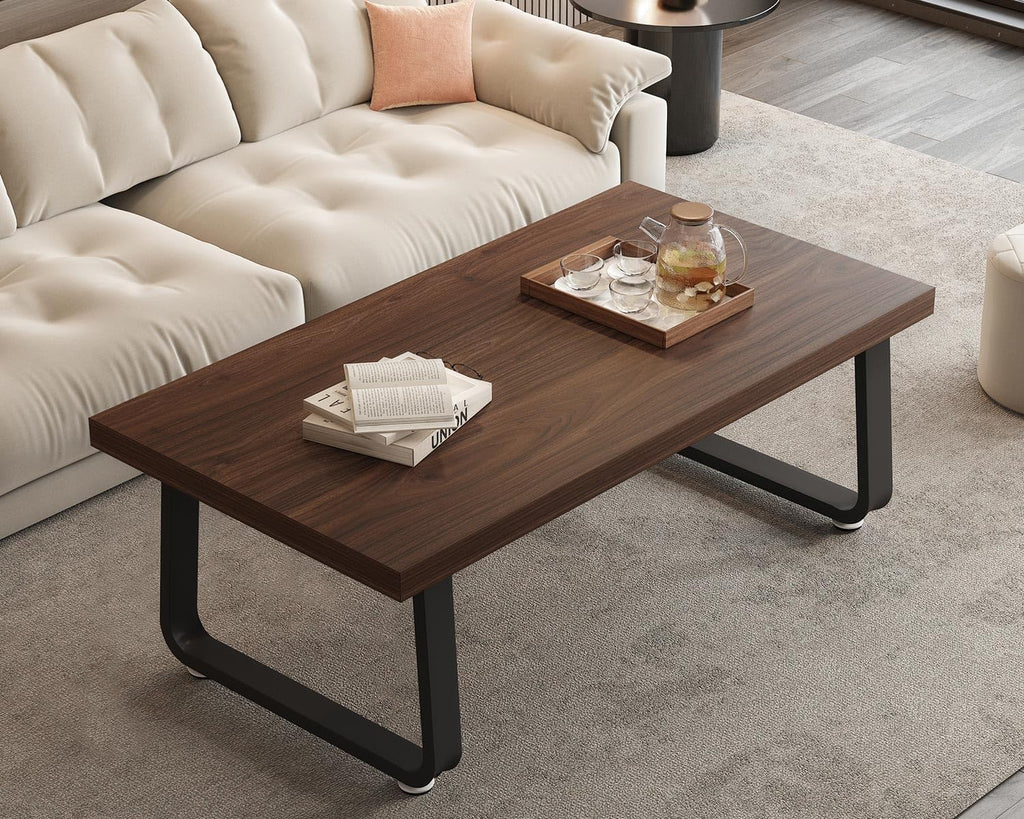 39" Wood Rectangle Coffee Table, Walnut