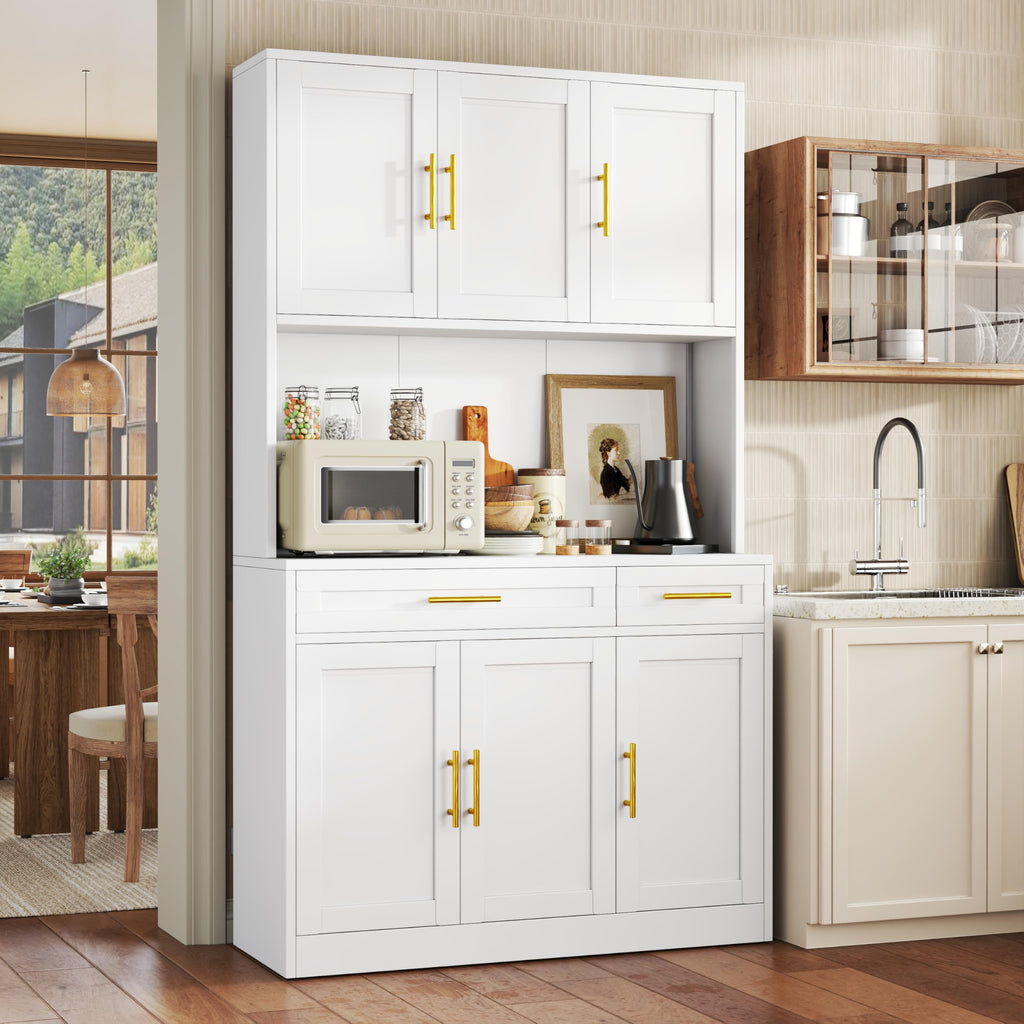 71" Metal Kitchen Pantry Cabinet, Buffet Sideboard with Drawers
