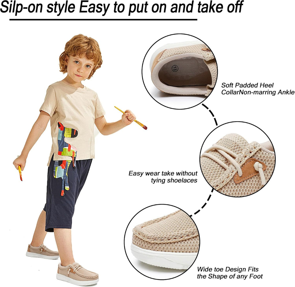 Kids Loafers for Boys Girls Slip On Casual Walking Shoes