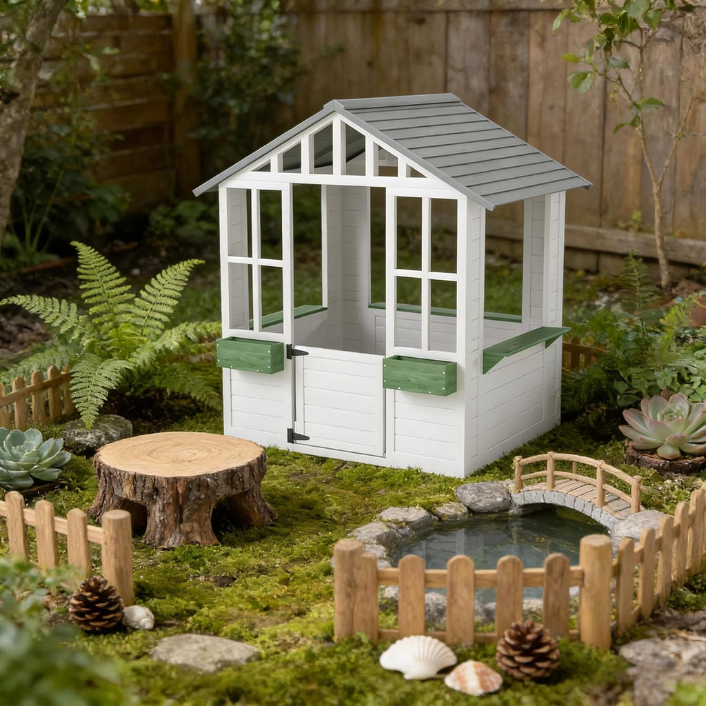 Wooden Playhouse,Outdoor Kids Cottage
