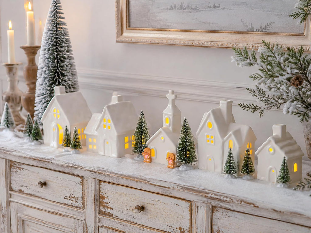 Christmas Decorations Indoor - 15PCS Christmas Village Set