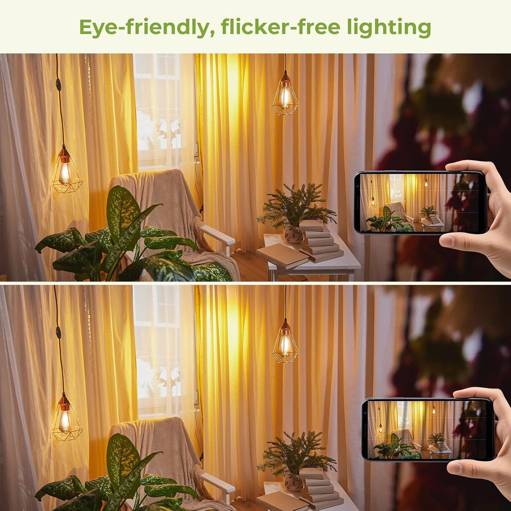 Vintage LED Edison Bulbs 40 watt Equivalent, Dimmable E26 Light Bulb 2700K Soft Warm White, Amber Glass ST58 Vintage