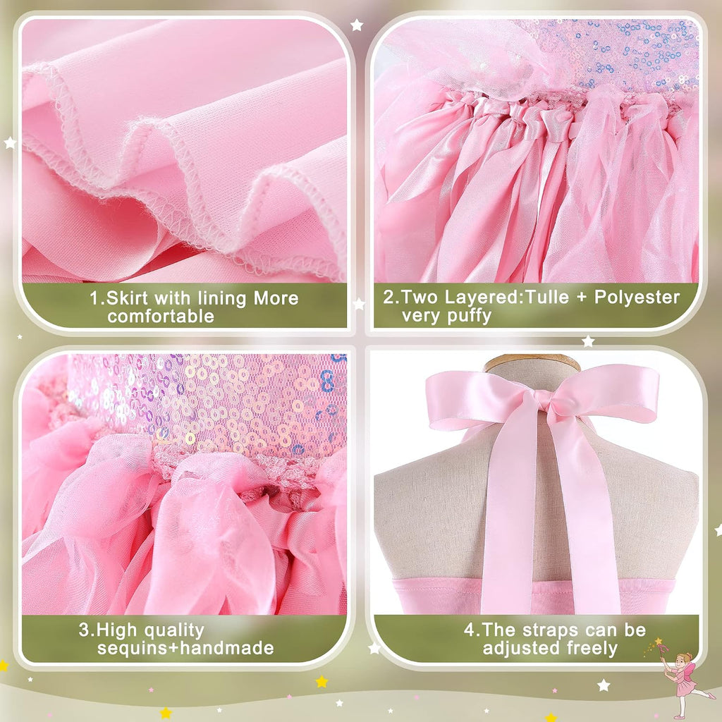 Tutu Dress for Girls Sparkly Sequin Tulle Princess Birthday Party Prom Outfit Toddler Girls Sneaker Ball Gown Dress