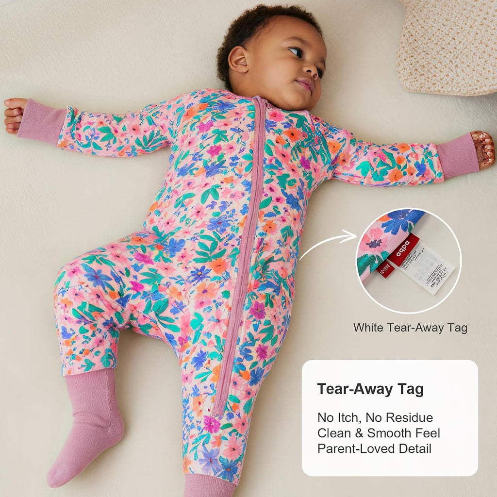 Viscose Bamboo Footie Pajamas Buttery Soft Girls Zipper Sleeper