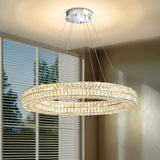 47.5 inch Large Ring Chandelier Round Crystal Chandelier Light Fixtures for Dining & Living Room Ring Pendant Hanging Ceiling Light Led Dimmable 2700k-6000k A122-B0C3V5Q871