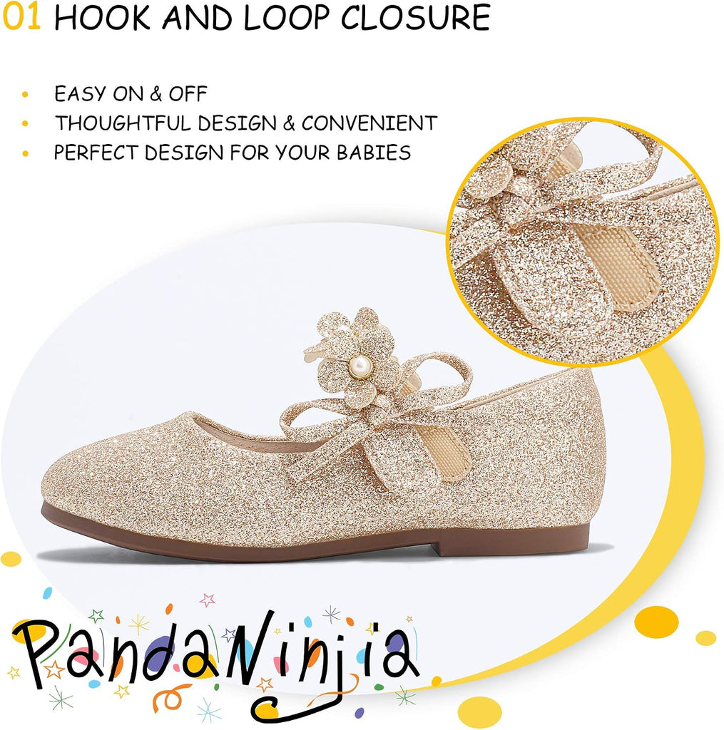 Girls Dress Shoes Toddler Flower Girl Pearls Flats
