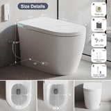 Smart Toilet with Bidet Built in, Bidet Toilet with Heated Seat and Night Light,Warm Water Wash&Dry