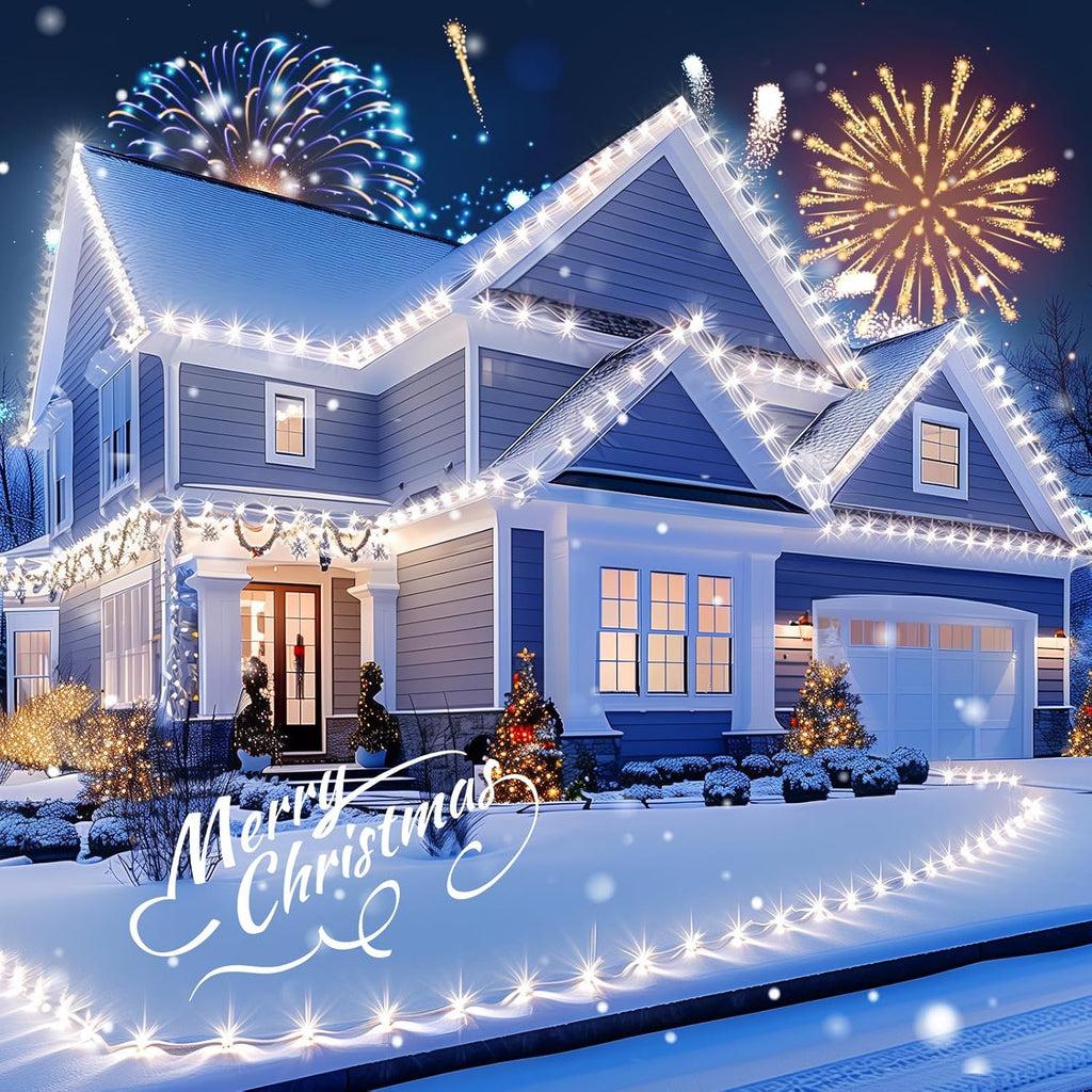 49FT 50 LED C9 Christmas Lights Outdoor Waterproof, Pure White