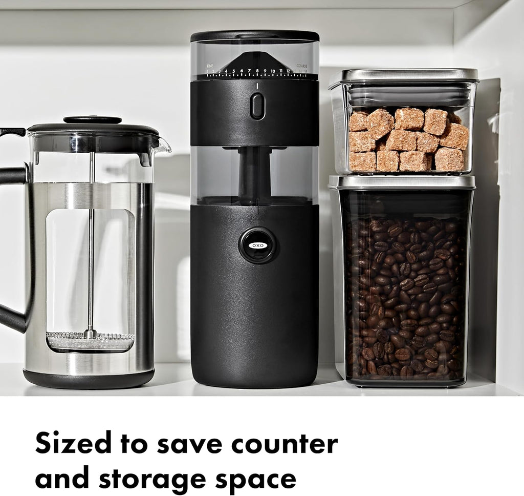 Brew Compact Conical Burr Electric Coffee Bean Grinder - 50g Capacity | Countertop Coffee Grinder, Consistent Grind