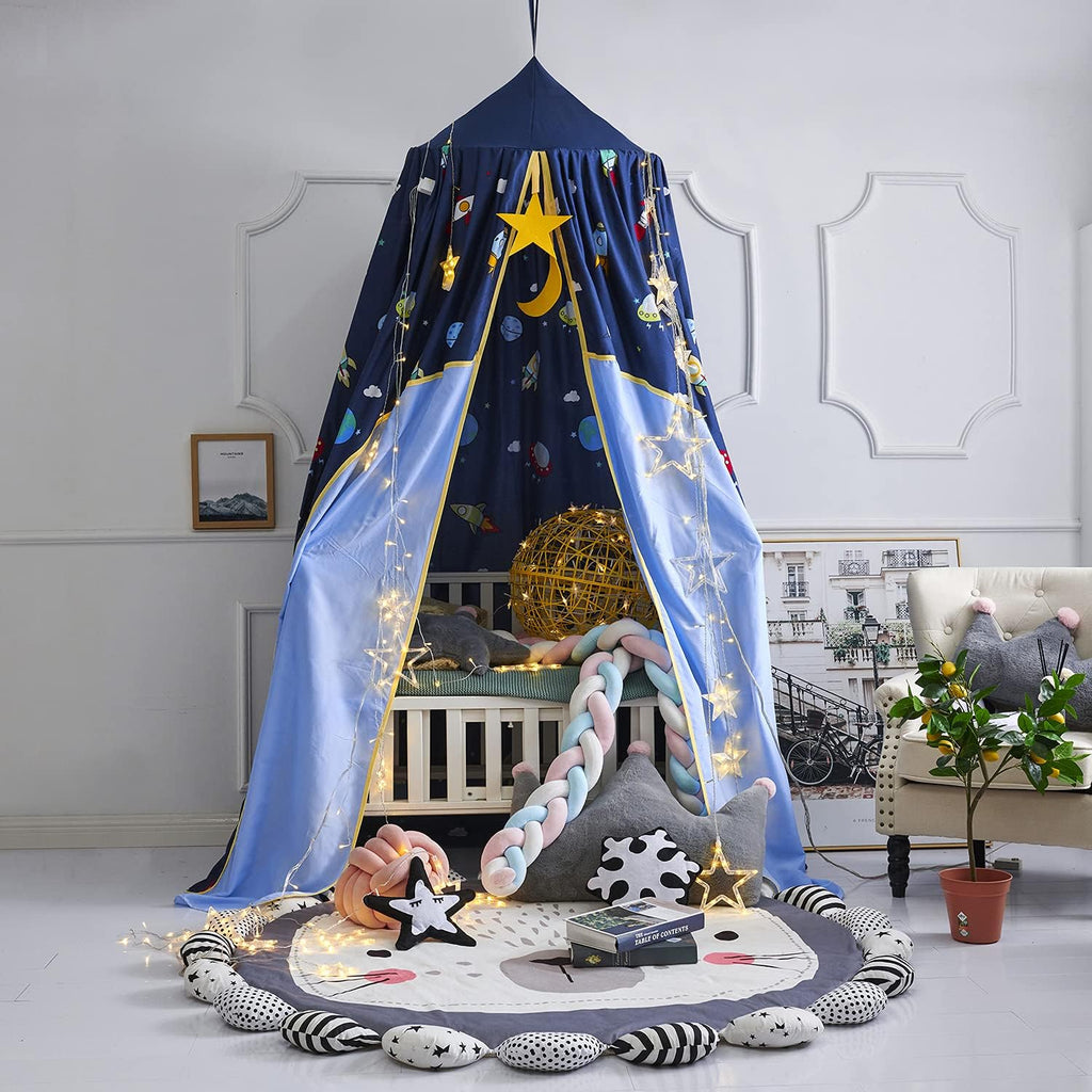 Galaxy Bed Canopy Play Tent Mosquito Net,Lovely Castle Hanging House Decoration Reading Nook for Girls Boys