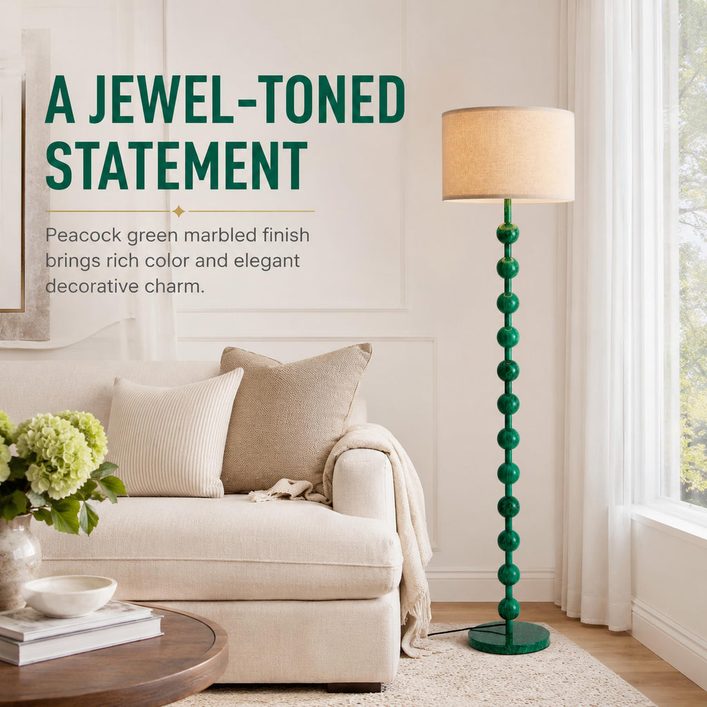 63" Modern Farmhouse Remote Control Dimmable Floor Lamp