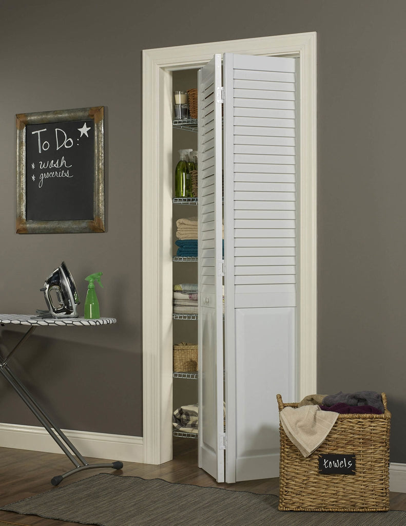 SEALP32 Seabrooke PVC Louvered & Panel Interior Bifold Door, 80 in. x 32 in., White