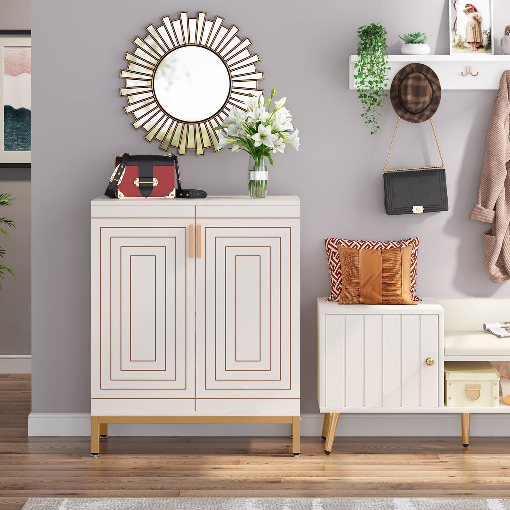 Shoe Cabinet with Doors, 20 Pairs Entryway Shoe Storage Cabinet with Shelves, 5-Tier Modern Free Standing Shoe Racks