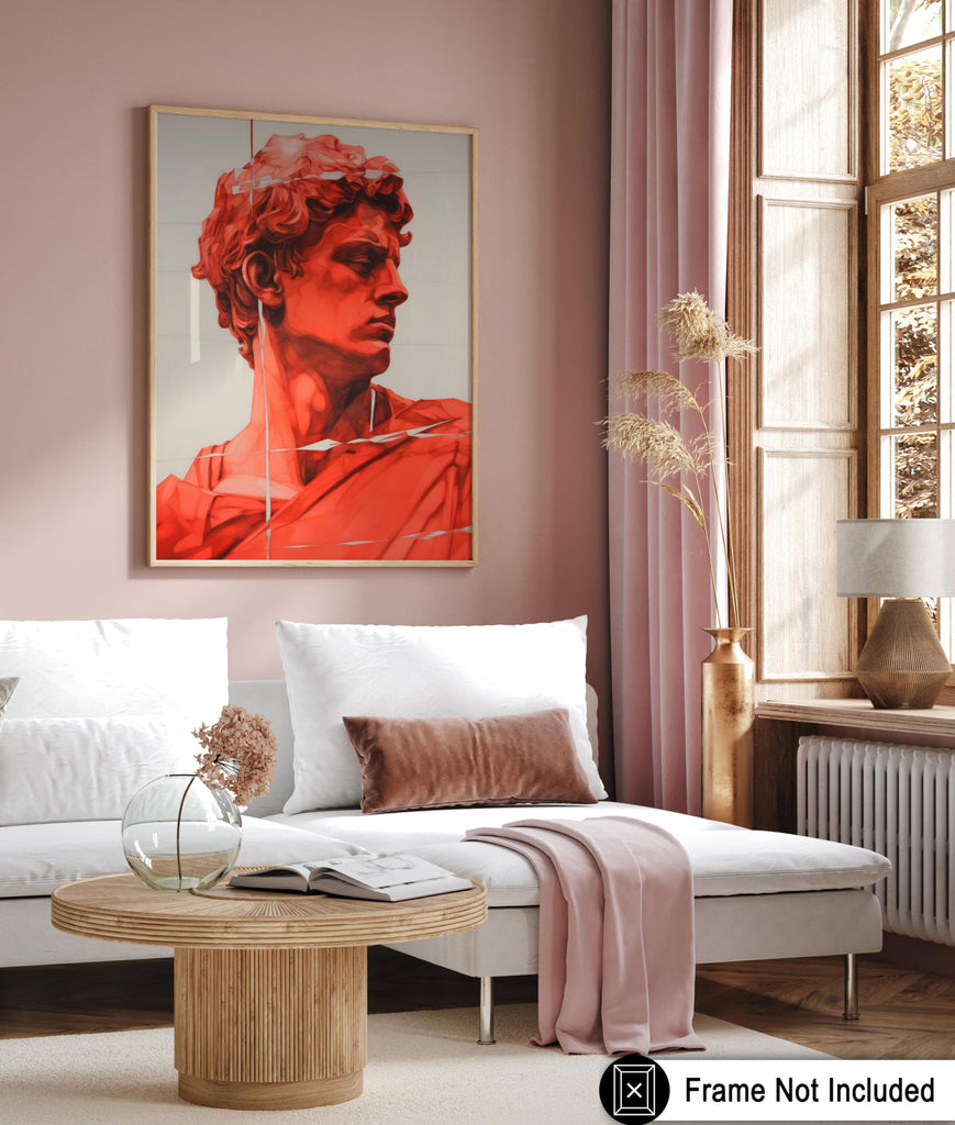 Master Renaissance Sculpture Print - David Poster - Altered & Pop Art - Modern Wall Design - Gift for Men & Women