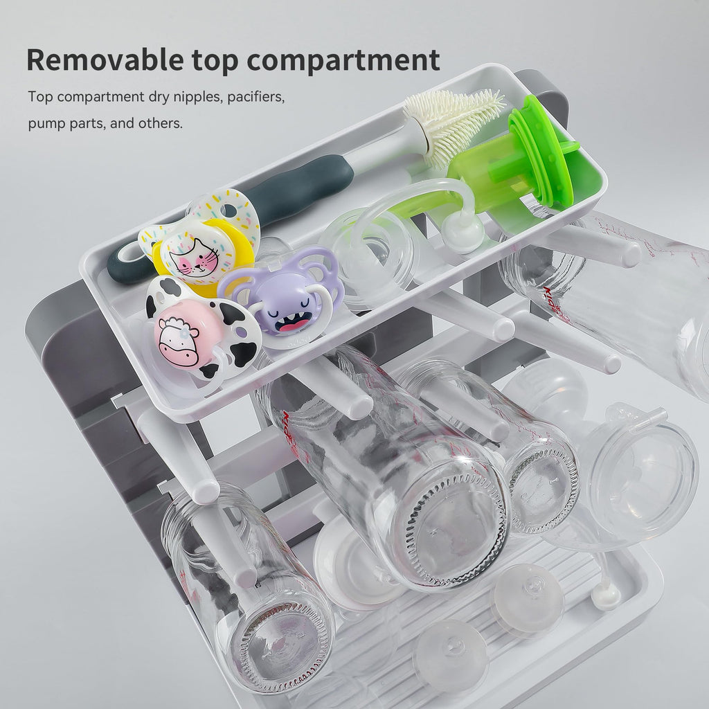 Baby Bottle Drying Rack, Vertical Standing Bottle Dryer Rack Holder-Space Saving Baby Bottle Drying Rack for