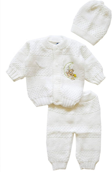 Newborn Baby Boy's Girl's Unisex Warm Winter 3 Pieces Crochet Set