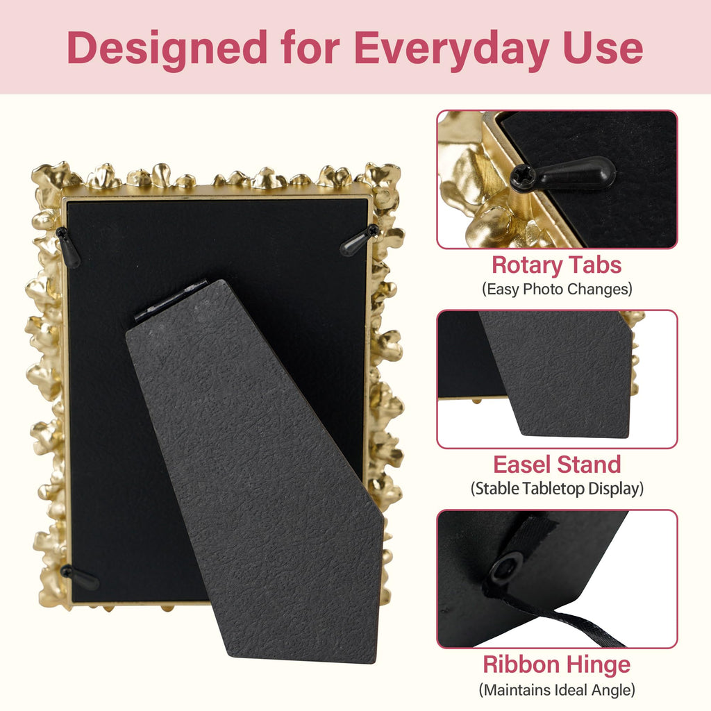 4x6 Pink Flower Picture Frame with Rhinestones