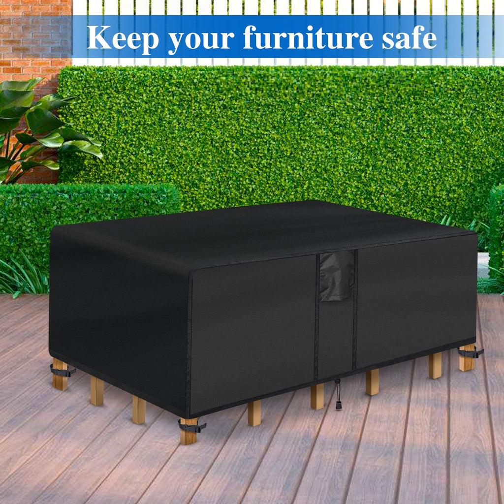Outdoor Coffee Table Cover - Waterproof Rectangular Patio Coffee Table Cover (42L x 24W x 18H inches, Black) Outdoor