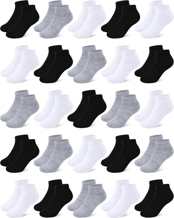 25 Pairs Kids' Socks Low Cut Socks Half Cushion Sport