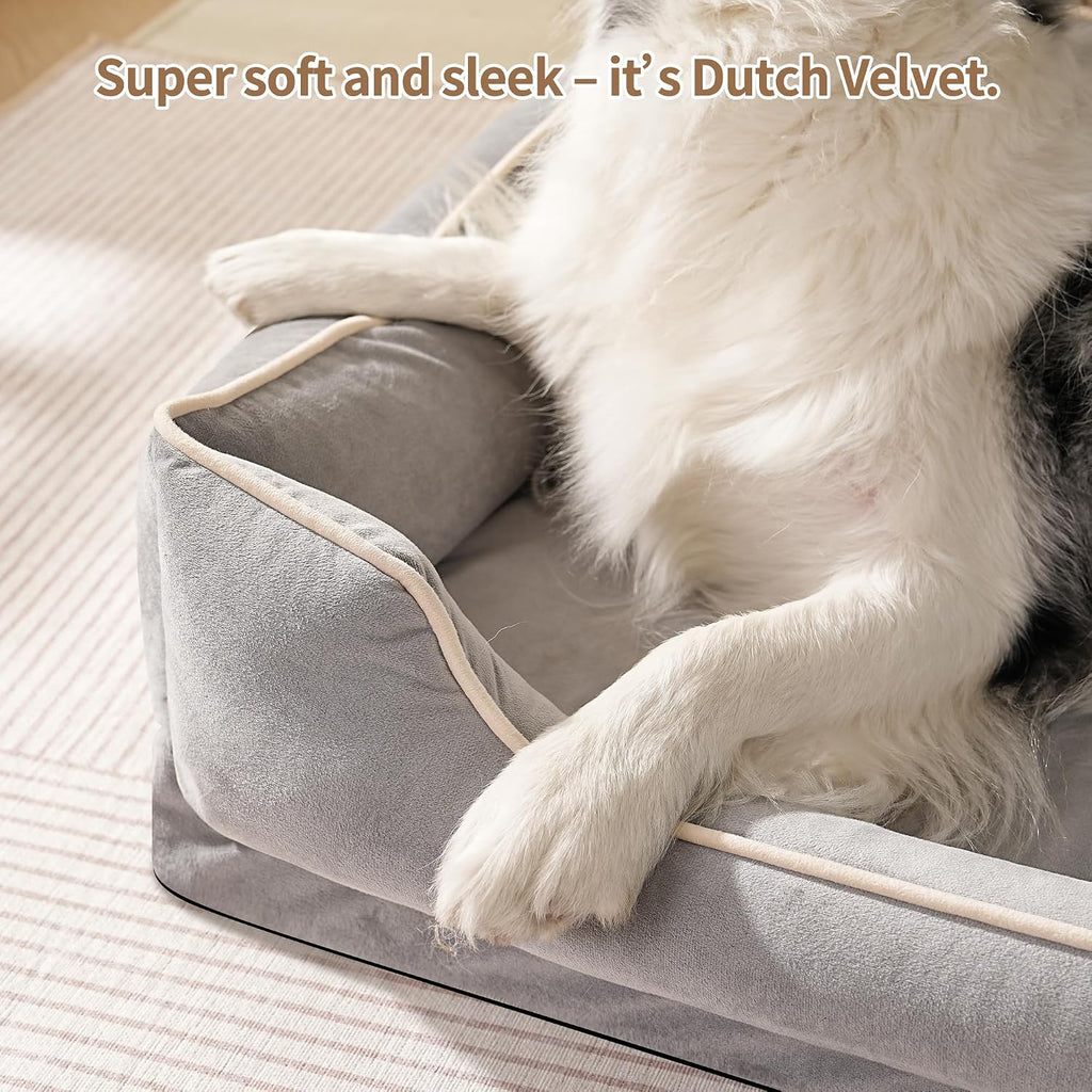Orthopedic Dog Bed for Medium to Large Dogs & Cats, Memory Foam Dog Bed with Washable Removable Cover, Top-Grade