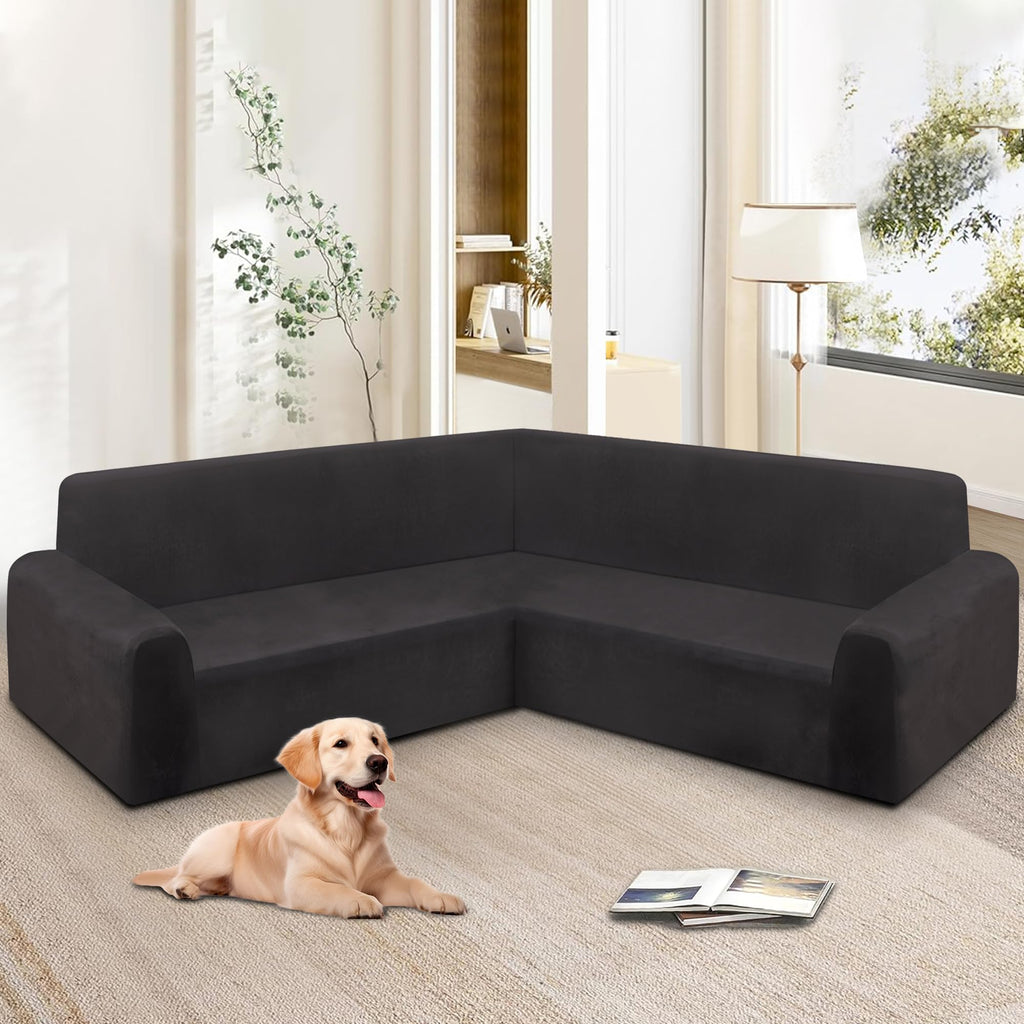 Corner Sectional Couch Covers Velvet Stretch L Shape Sofa Cover Soft Thick Sectional Slipcovers Set U Shaped Living