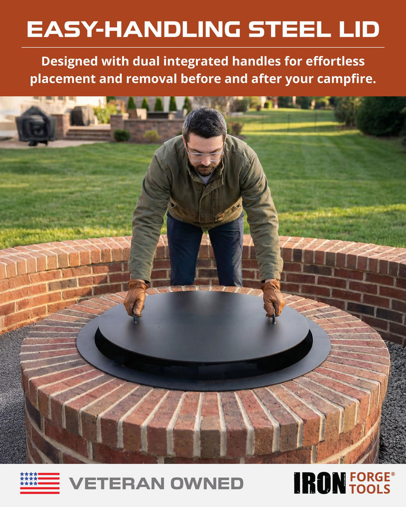 Heavy Duty Outdoor Fire Pit Cover Round - 31.5 Inch