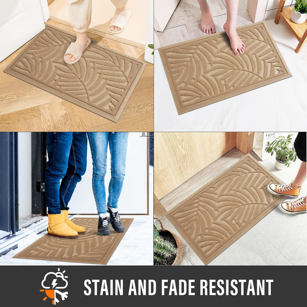 Front Door Mat, Absorbent Resist Dirt Welcome Door Mat Indoor Outdoor, Waterproof Doormat, Sturdy Non Slip Backing