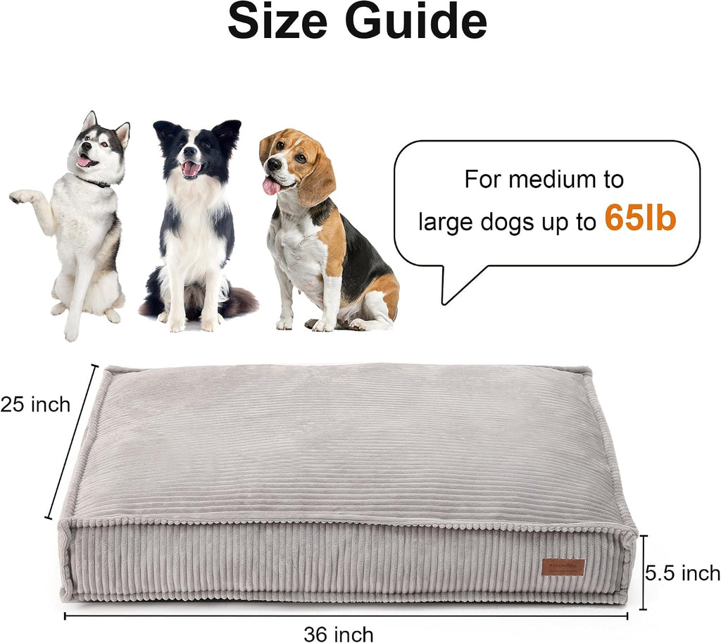 5.5-Inch Thick Dog Bed Mat, Cozy Flat Dog Kennel Bed for Crate